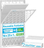 Reusable 16x25x1 Air Filter (MERV 8), 1 Foldable Frame + 6 Refills (Not Individual Filters), Greener HVAC AC Furnace Air Filters MPR 700&FPR 5(Actual Size:15.75"x24.75"x0.75")
