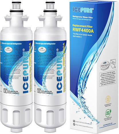 ICEPURE 4874960100 Refrigerator Water Filter Replacement for Blomberg Beko 4874960100 Water Filter, NSF/ANSI 42 certification, Reduces Chlorine Taste & Odor, 2PACK