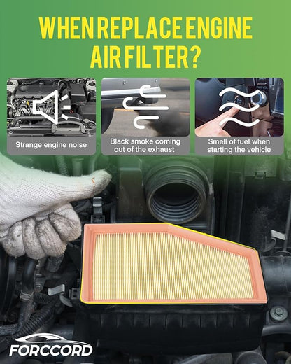 Cabin & Engine Air Filter Fit for Silverado 2500HD/3500HD (2020-2026), GMC Sierra 2500HD/3500HD (2020-2026) 6.6L Diesel Engine Only Activated Carbon Cabin Filter Replacement CF11966 84554703