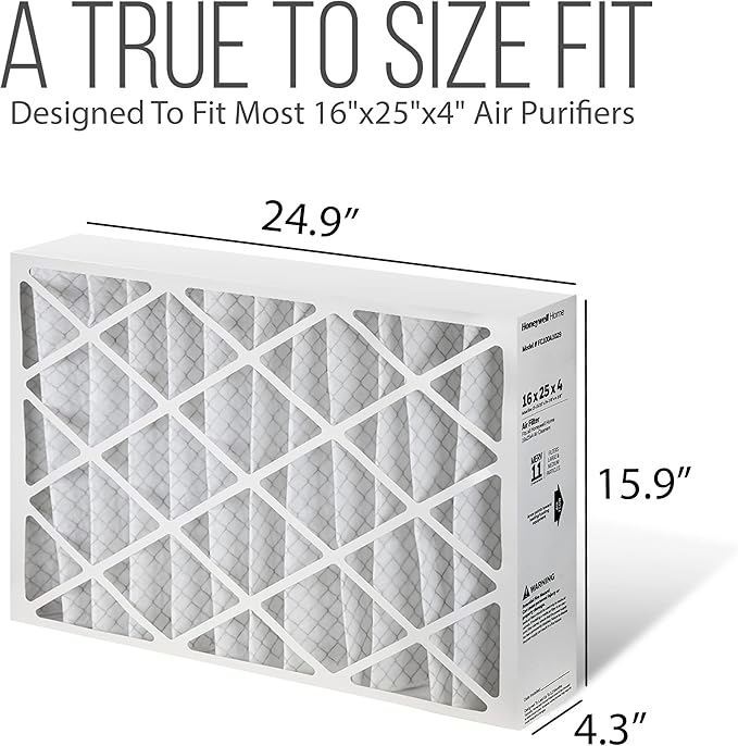Furnace Filters 16x25x4 - HVAC Air Filter Replacement FC100A1029 Merv 11 with Homequip Easy Disposal Bag (4 Pack)
