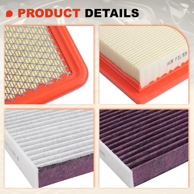 Engine & Cabin Air Filter Kit for 2014-2018 Silverado 1500 Sierra 1500, 2015-2019 Silverado 2500 HD Sierra 2500HD 6.0L ONLY,2015-2020 Suburban Tahoe Yukon,NOT FOR DIESEL 6.6L,Replaces# CA8755A,CF11809