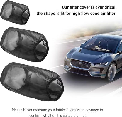 Cold Air Intake Filter Cover,Thickened Dustproof Air Filter Cover Provides Comprehensive Protection,Universal Car Accessries Air Filter Sock Fit for High Flow Cone Air Filter (Mini)