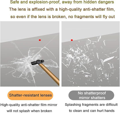Bathroom Mirror with LED Lights，Bathroom Led Mirror ，Backlit Bathroom Mirror ，LED Mirror for Bathroom，with Touch Sensor/Demister pad，Shatterproof，Adjustable Lights(B,W50*H70cm/W19.7*H27.6IN)