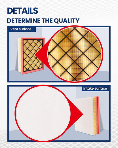 KAX Engine Air Filter, CA11480 Replacement for Ford Fusion 2013-2020, Edge 2015-2024, GT 2017-2022, Lincoln MKZ 2013-2020, Nautilus 2019-2023, MKX 2016-2018, Continental 2017-2020