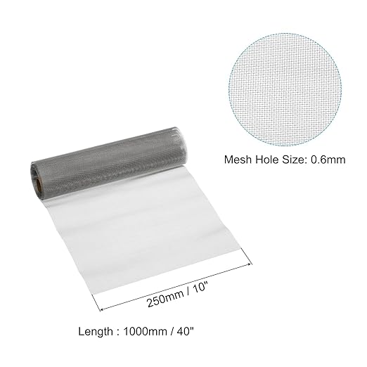 PATIKIL 40" L x 10" W Woven Wire Mesh, 30 Mesh 316L Stainless Steel Air Vent Filter Screen for Window Security Vent Cover Filtration Animals Fence