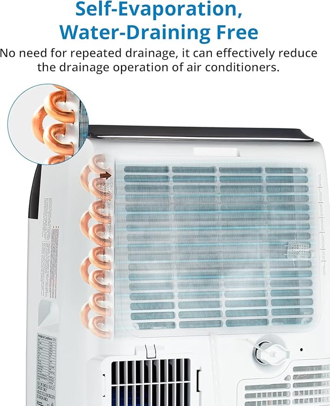 GarveeLife 14,000 BTU Portable Air Conditioners - Smart AC Units Cold with Drainage-free 48db Quiet Cooling within 750 sq.ft, Remote Control 24H Timer/Dehumidifier/Fan Modes for Bedroom Room Indoor