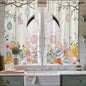 Easter Window Curtains 63 Inch Long 2 Panel Set, Rod Pocket Bedroom Curtains & Drapes, Spring Farmhouse Watercolor Bunny Eggs Wood Grain Light Filtering Window Treatment for Living Room 42"W x 63"L