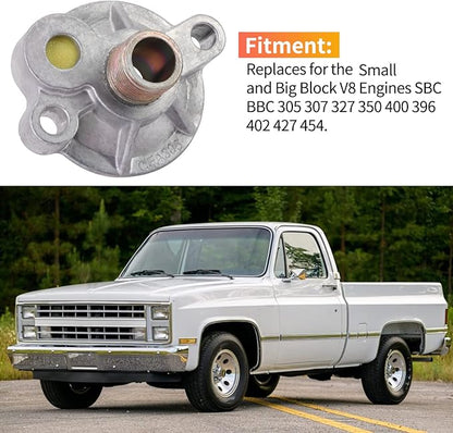 KIPA Oil Filter Adapter Replace for Small Block Chevy V8 Engines SBC BBC Spin On Bypass 305 307 327 350 400 396 402 427 454# 3952301