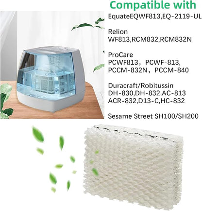 kakofaci 4 Pack WF813 Humidifier Filters Replacement Compatible with Equate EQWF813 PCWF813 Relion RCM832 RCM-832N Protec RWF813 EQ-2119-UL PCCM-832N Cool Mist Humidifiers Wick Filter