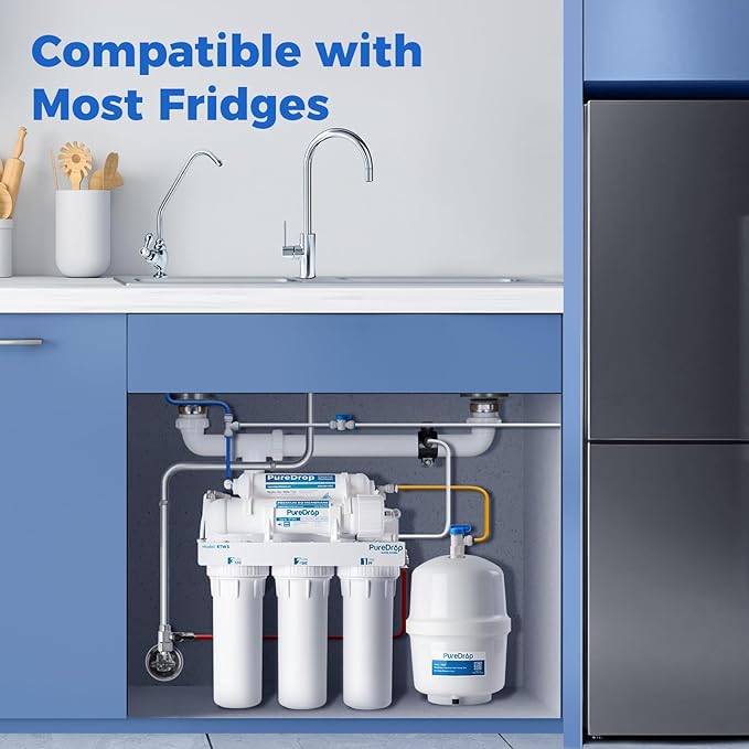 RTW5 SGS-Tested 5 Stage Reverse Osmosis Water Filter System with Innovative Top-Mounted Faucet Design, TDS Reduction 50 GPD Under Sink RO Water Filtration Plus Extra 3 Filters