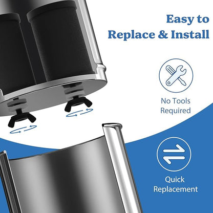 PF-1 Black Thickened Purification Elements,Replacement Filters for ProOne® and Berkey® Filters,ProOne® Big+ or Berkey® Big Countertop Gravity Water Filter System (2 Pack)