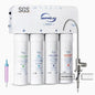 iSpring RO5004F Reverse Osmosis Water Filter with UV, SGS Tested PFAS and TDS Reduction, 500 GPD RO System Under Sink, 2:1 Pure to Drain, Tankless RO Water Filtration System, Filter Life Monitor