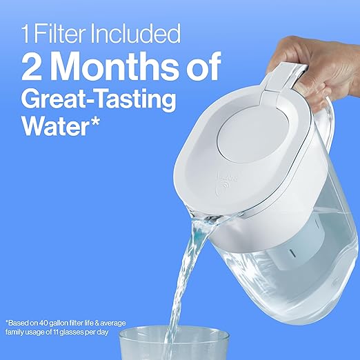 Brita Metro Water Filter Pitcher with SmartLight Change Indicator, BPA-Free, Replaces 1,800 Plastic Water Bottles a Year, Lasts Two Months, Includes 1 Filter, Small - 6-Cup Capacity, White