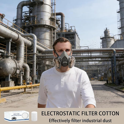 Respirator Cartridges’ 40PCS Spare Dust Pads, Respirator Mask's Filter Cotton, Compatible with Half Face Spray Paint Mask Circular Filters for Painting, Sanding, Construction and Dust