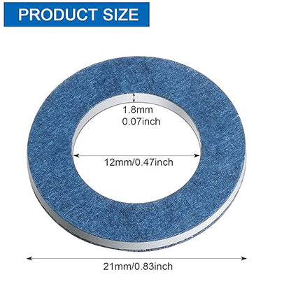 Mudder 30 Pieces Aluminum Engine Transmission Fluid Oil Crush Washers Drain Plug Gaskets, Compatible with Toyota, Scion Part 90430-12031