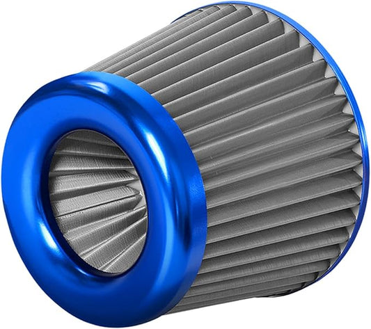 3" 76mm Universal High Flow Cold Air Intake Air Filter Upgraded Stainless Steel Cone Filter(Blue)