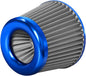3" 76mm Universal High Flow Cold Air Intake Air Filter Upgraded Stainless Steel Cone Filter(Blue)