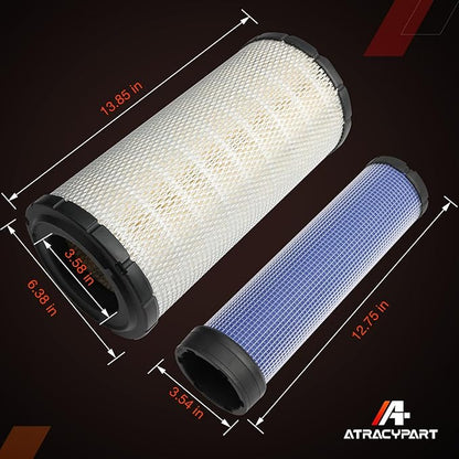 Air Filters Set P828889-P829333 110-6326 -110-6331 46562-46569 AT171853-AT171854 222421A1-222422A1 RS3544-RS3545 Compatible with Donaldson, Caterpillar Cat Backhoe, Wix, John Deere, Case and Baldwin
