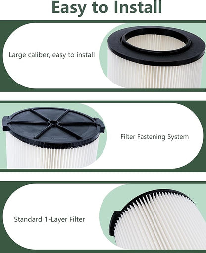 2 Pack Vf4000 Replacement Filter for Ridgid 6-16 Shop Vac Filter Wet Dry Vacuum Filters