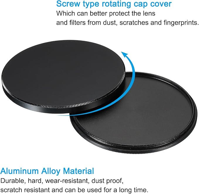 PATIKIL 67mm Lens Cap, Camera Lens Cap Cover Universal Lens Filter Stack Cap Front Metal Protective Case Cover with Cleaning Cloth for Photography Camera Filter