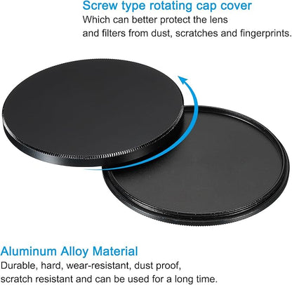 PATIKIL 67mm Lens Cap, Camera Lens Cap Cover Universal Lens Filter Stack Cap Front Metal Protective Case Cover with Cleaning Cloth for Photography Camera Filter