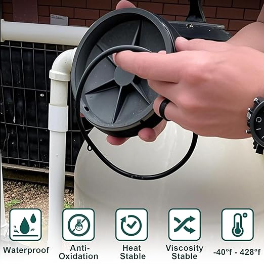 KEZE Pool Lube for O Ring Food Grade Waterproof Silicone Faucet Grease for Pool Filter Plumbing Plastic Parts Gasket Valve Rubber Seals Paste with Brush Top Can 8 OZ