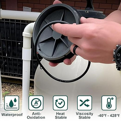 KEZE Pool Lube for O Ring Food Grade Waterproof Silicone Faucet Grease for Pool Filter Plumbing Plastic Parts Gasket Valve Rubber Seals Paste with Brush Top Can 8 OZ