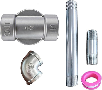 iFJF 1200KTG9075 Fuel Filter Head with 3/4” ST Elbow and 3/4 x 7” Aluminum Nipple Replacement for 1200KTF7018 Fuel Filter
