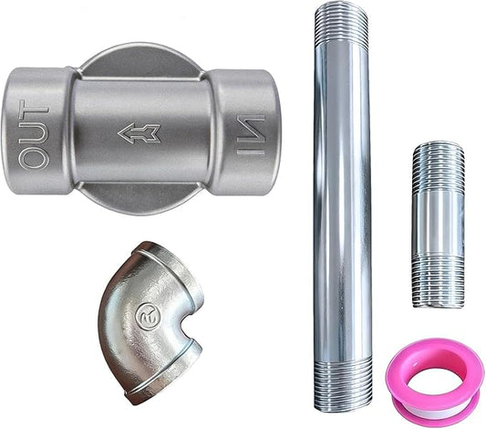 iFJF 1200KTG9075 Fuel Filter Head with 3/4” ST Elbow and 3/4 x 7” Aluminum Nipple Replacement for 1200KTF7018 Fuel Filter