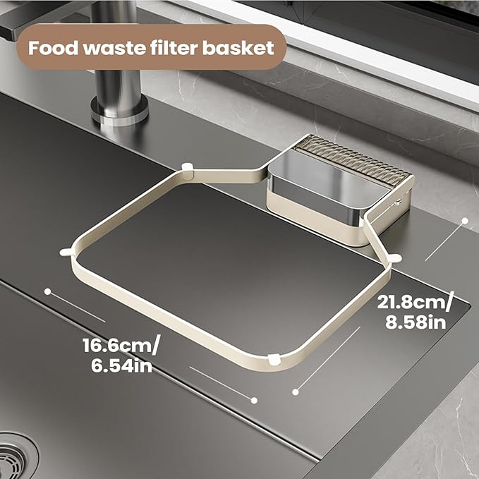 Sink Food Strainer, Suction Cup Drain Basket, Easy Filter with Mesh Bags, Practical Kitchen Waste Tool, Minimal Foldable Design, Scrap Catcher for Disposal