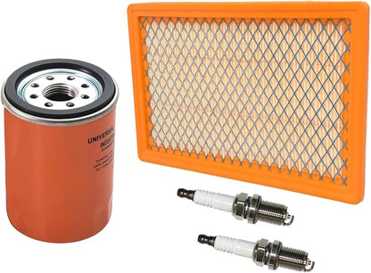 Euros Air Fil-ter 0E9371AS Maintenance Kit Fit For Gene-rac for HSB 8KW-11KW Evolution Series V-Twin Engine Generators 410CC 530CC Engine with 070185E Oil Filter Spark Plugs (Yellow-Maintenance Kit)