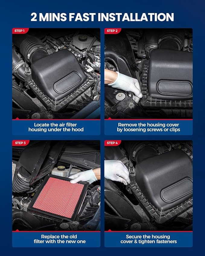 KAX Premium Engine Air Filter, CA11257 Replacement for Dodge Charger, Challenger, Chrysler 300 2011 2012 2013 2014 2015 2016 2017 2018 2019 2020-2023, Advanced Air Filter Media, Increased Acceleration