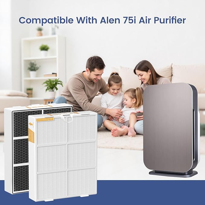 75i FRESH HEPA Filter Replacement Compatible with Alen BreatheSmart 75i Air Cleaner Purifier, Compare to Part B7-Fresh Fits B7-MP-Pet, True HEPA with Activated Carbon Filter, 1-Pack