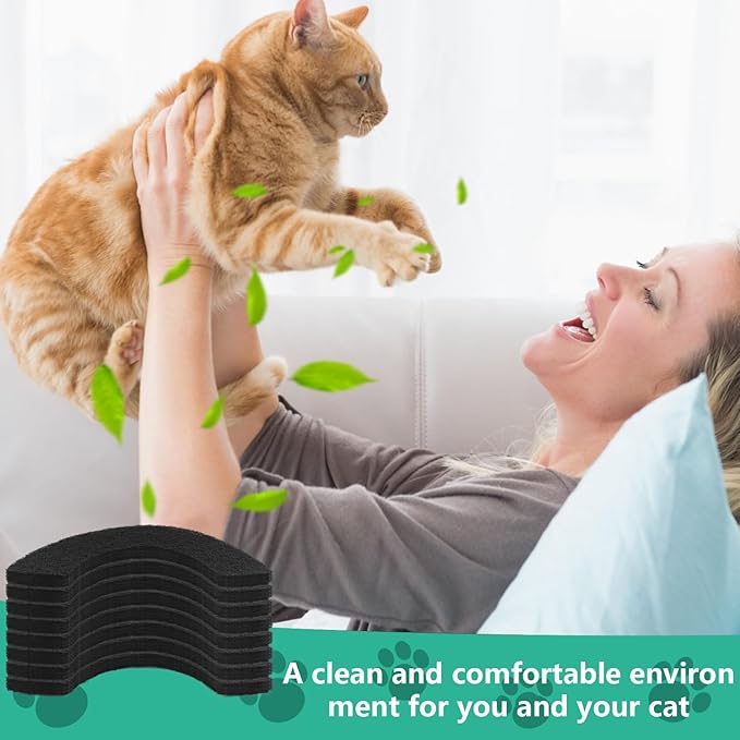 Lubise 8Pcs 0.5in Carbon Filters Compatible with LR 4,Replacement Activated Charcoal Filters for Litter Box Premium Filter,Thickened and Durable,Eliminate Odor and Controls Moisture on Pet's Body