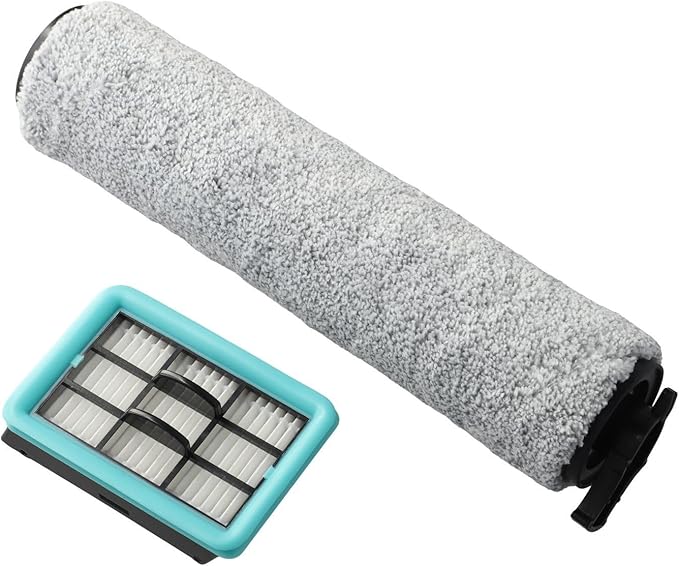 Replacement Roller Brush and Filter Kit Compatible with for CrossWave HF2/3845N/3831 Floor Scrubber Wet Dry Vacuum, Hard