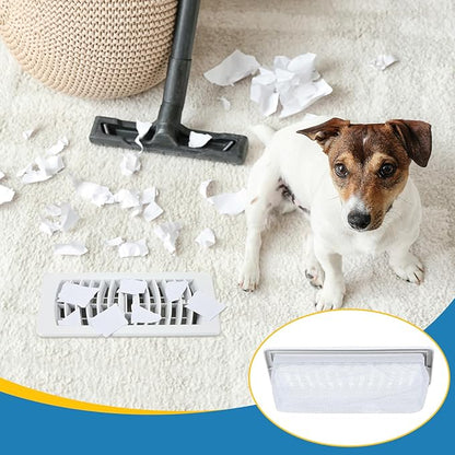 Zonon 12 Pcs 4 x 10 Inch Floor Register Trap Cover Vent Screen for Home Vent Mesh Elastic Band Filter Floor Register Trap Keeps Pet Hair, Food Out(White)