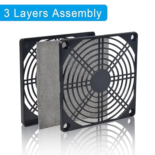 ELUTENG 120mm Fan Filter 2 Pack IP40 Dustproof Blower Guard ABS Computer Ventilator Grill 12cm Fan Mesh Cover Tool-Free Fan Strainer Compatible for 120x120 Case Fan USB Cooling Fan