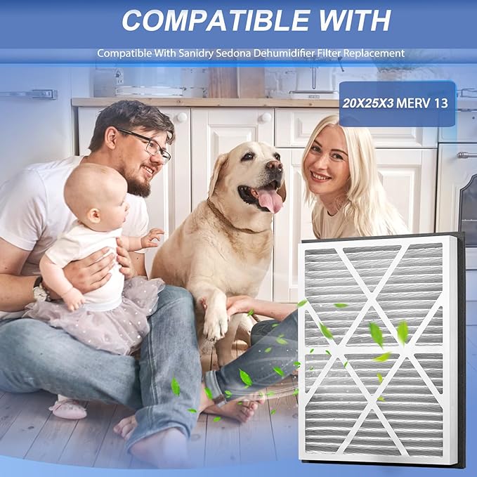 2 Pack 20''x25''x3'' Air Filter Replacement fo Compatible with Zephyr Vgf Series MERV 13 Return Grille Air Cleaner 20''x25''x3'' MERV 13 Air Filter, 20x25x3 Furnace Filter MERV 13