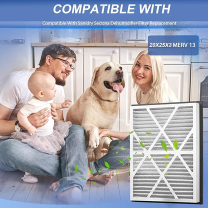 2 Pack 20''x25''x3'' Air Filter Replacement fo Compatible with Zephyr Vgf Series MERV 13 Return Grille Air Cleaner 20''x25''x3'' MERV 13 Air Filter, 20x25x3 Furnace Filter MERV 13