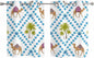 2 Panel Kitchen Cafe Curtains, Camels Palm Trees Sunlight Filtering Nature Air Through, Home Decor Window Covering Tier Curtains for Living Room 55W x 39L inch Tropical Desert Animal Plants Polka Dot