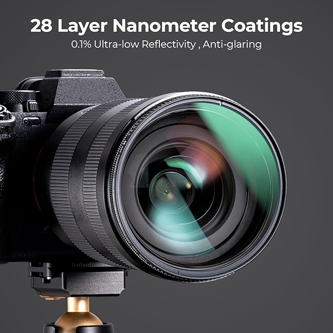 K&F CONCEPT 82mm Ultra-Low Reflectivity Circular Polarizers Filter 28 Multi-Layer Coatings Ultra-Slim High Definition Polarizing Camera Lens Filter (Nano-X Series)