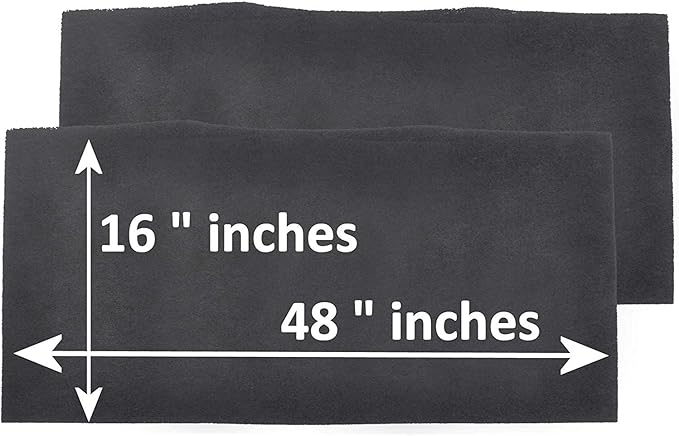Breathe Naturally Universal Cut To Fit Activated Carbon Air Filter - Replacement Charcoal Air Filters - Carbon Filter Sheet for Air Purifier, Vent Filters & More - Made in USA (Pack of 2, 16x48)