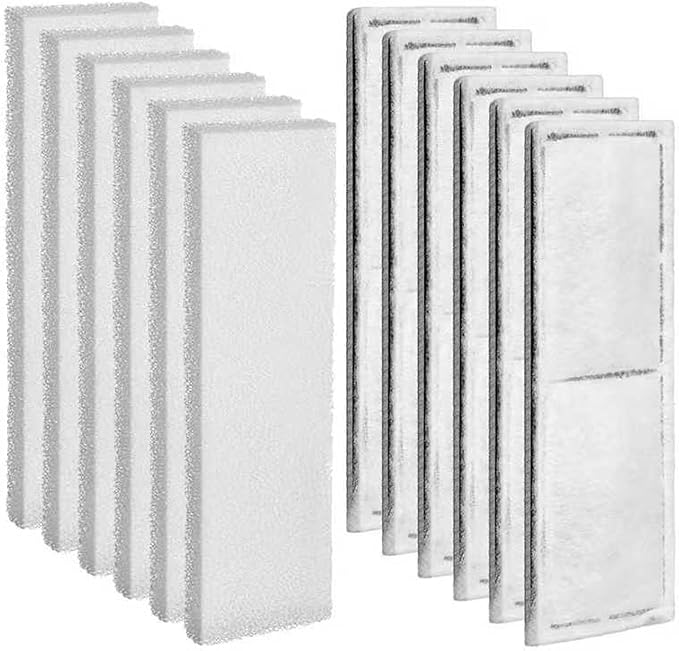 Pangda 12 Pcs Carbon Filter Foam Pads and Foam Filters Compatible with U3 Range of Internal Underwater Sponge Aquarium Underwater Filter Accessories for Internal Replacement Aquarium Fish Tank