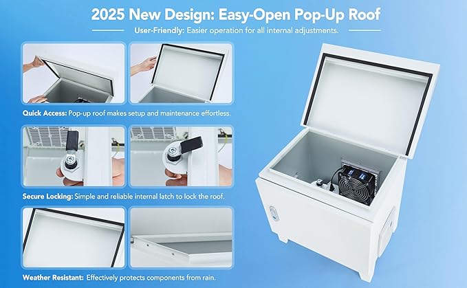 HQUA Weatherproof Outdoor Cabinet, Housing for Pond Aerator, Air Pump 19”W×14”D×18.5”H with 110V Cooling Fan, pre-Wired Outlet and 10’ 3-pin Plug Cord Included (Gray)