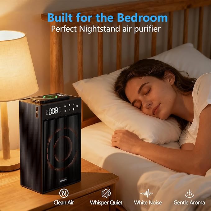 CleanForce Rainbow Cube | World’s First 4-in-1 Space-saving Air Purifier with Bluetooth Speaker, Wireless Charger & Aroma Diffuser | Swiss Tech，over 900ft² Coverage | Ultra-Quiet