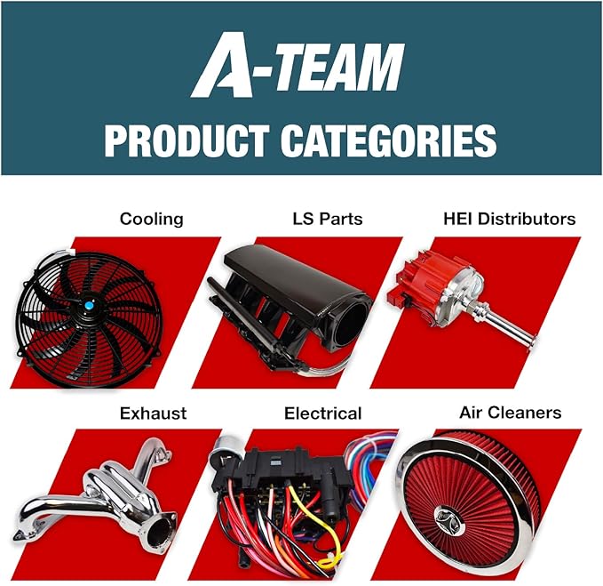 A-Team Performance High Flow Throttle Body Air Intake Filter - 14 in x 3 in, Round, Black - Carburetor Air Filter Kit - Washable & Reusable Design - Compatible with Chevrolet, GMC & Ford Models