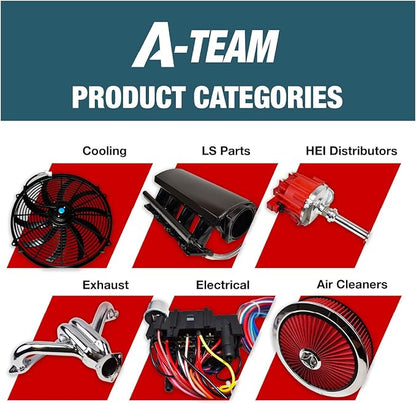 A-Team Performance High Flow Throttle Body Air Intake Filter - 14 in x 3 in, Round, Black - Carburetor Air Filter Kit - Washable & Reusable Design - Compatible with Chevrolet, GMC & Ford Models