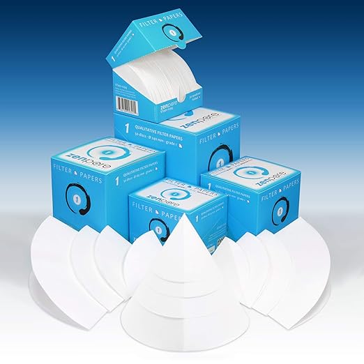Qualitative Filter Paper 15 cm Quadrant Folded Filter Paper, Qualitative Grade 1 - ZENPORE Medium Flow 150 mm (50 Discs)