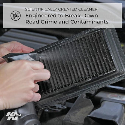 K&N Air Filter Cleaning Kit: Squeeze Bottle Filter Cleaner and Black Oil Kit; Restores Engine Air Filter Performance; Service Kit-99-5050BK