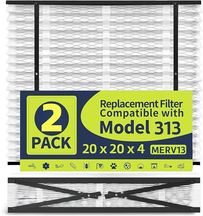 IYOUYA 2 Pack 313 Replacement Filter Compatible with AprilAire Whole House Air Purifier Model:1310, 2310, 3310, 4300, Competitive Models using 4898 Upgrade Kit, 20 x 20 x 4 MERV 13 Air Filter